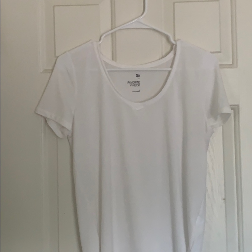Women's V - Neck White Tee